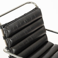 Mid Century MR Black Leather Arm Chairs by Mies van der Rohe for Knoll