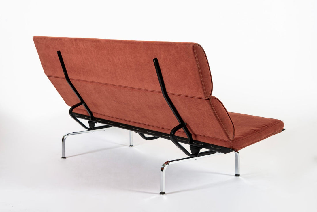 Mid Century Orange Sofa Compact by Eames for Herman Miller