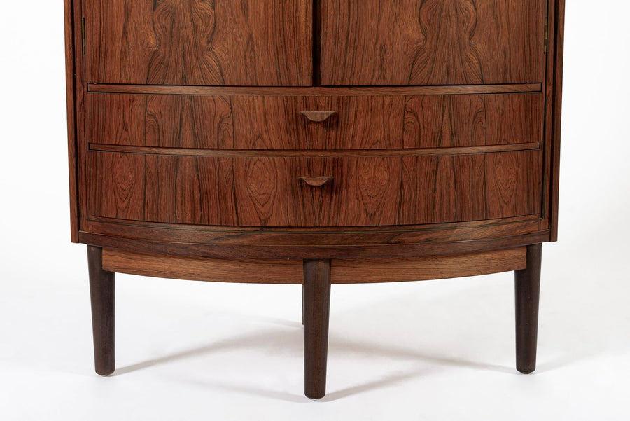 Mid Century Danish Modern Rosewood Corner Cabinet 1960s