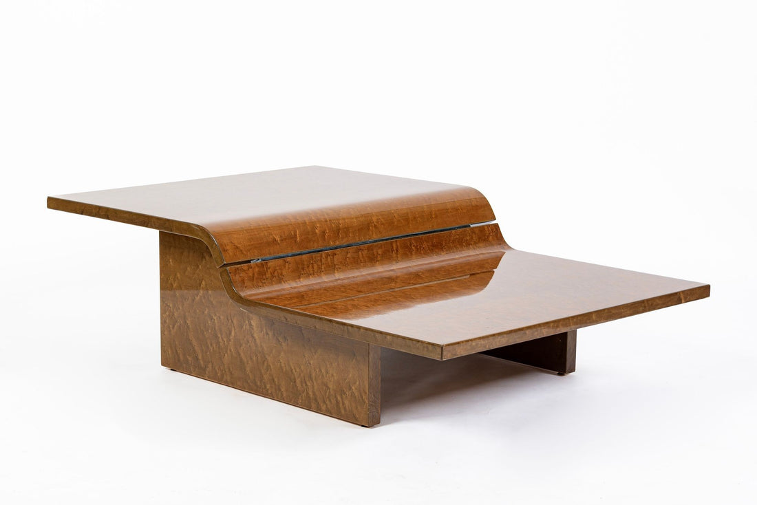 Vintage Postmodern Sculptural Lacquered Wood Coffee Table, 1970s