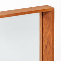 Vintage Mid Century Square Teak Wood Hanging Wall Mirror
