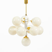 Pair of Mid-Century Modern Sputnik Chandeliers by Szarvasi, Hungary 1970s, 3x Avail