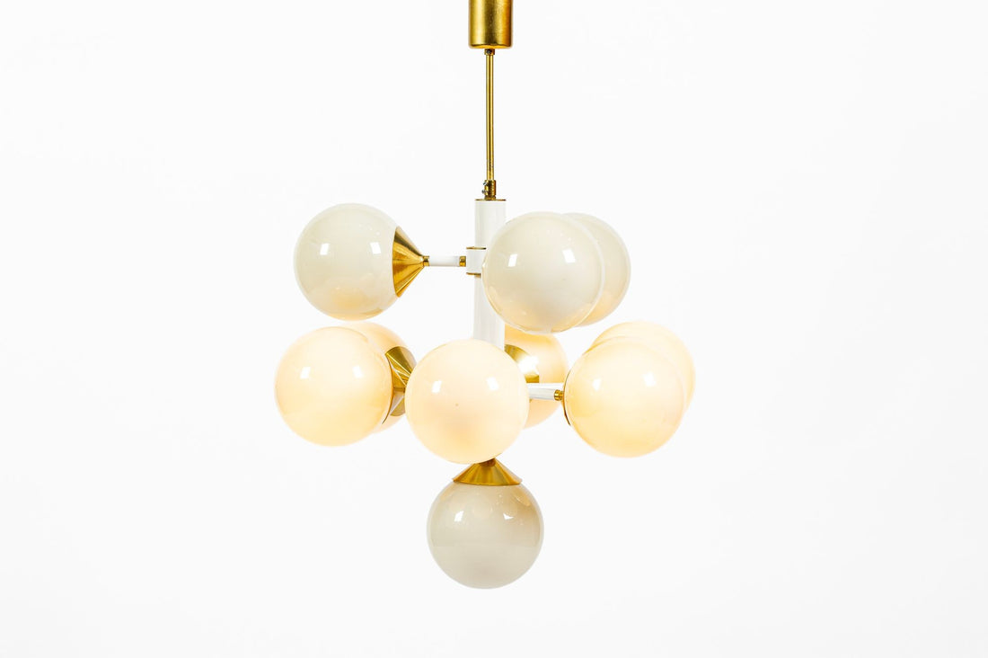 Mid-Century Modern Sputnik Chandelier by Szarvasi, Hungary 1970s, 3x Available