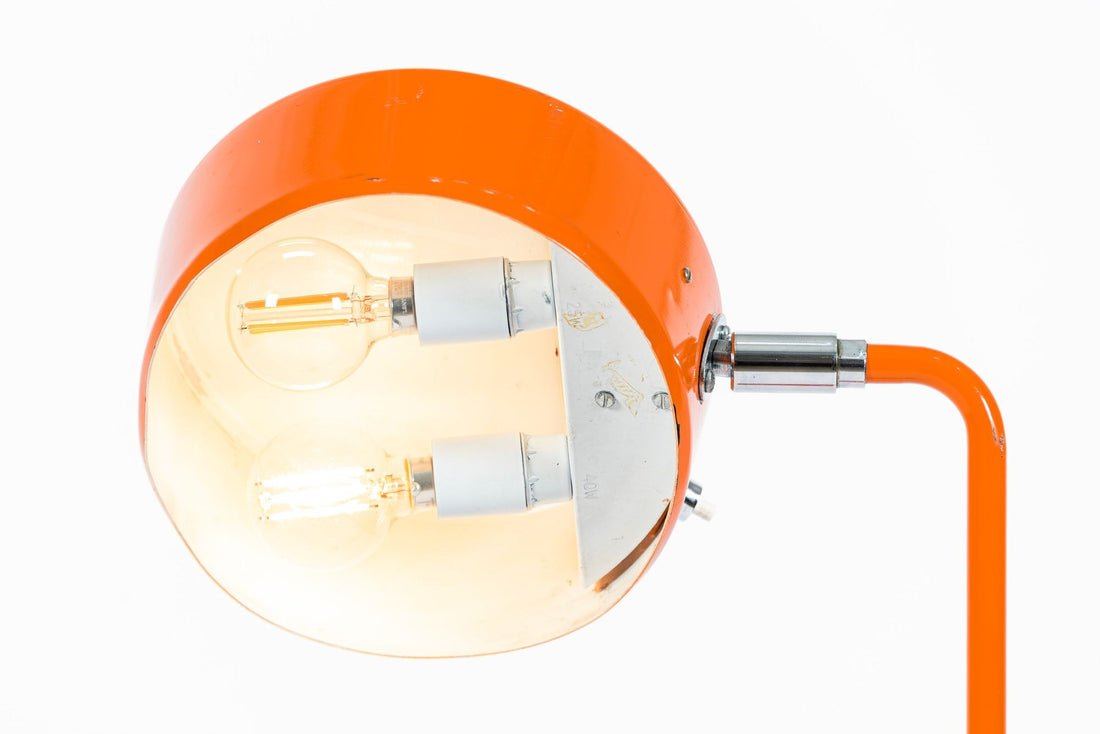 Vintage Mid-Century Modern Orange Floor Lamp by Ateljé Lyktan, Sweden, 1970s