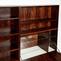 Mid-Century Swedish Rosewood Bookcase Dropdown Wall Unit by Bertil Fridhagen for Bodafors, 1960s