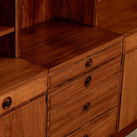 Mid-Century Modern Swedish Rosewood Wall Unit Bookcase by Bertil Fridhagen for Bodafors, 1960s
