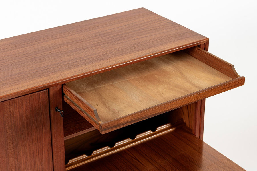 Mid Century Teak Bar Cabinet with Lazy Susan by Fredrik Kayser (attr.)