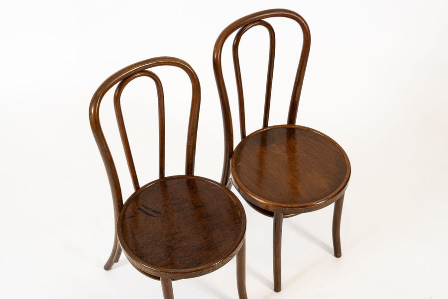 Vintage Antique Bentwood Bistro Cafe Chairs by Thonet Set of 4