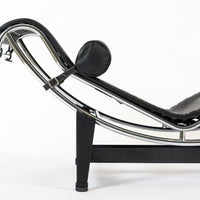 Cassina LC4 Black Leather Chaise Lounge Chair by Le Corbusier 2006