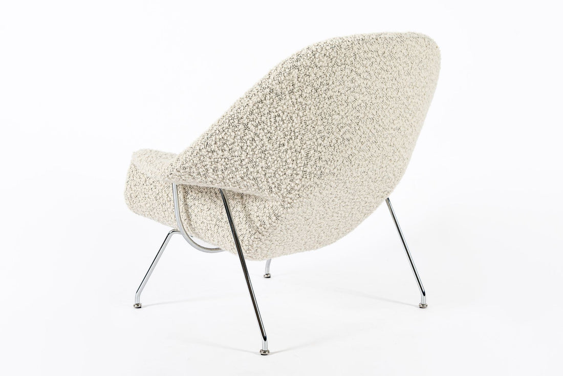 Early Restored Mid Century Ivory Wool Womb Chair by Saarinen for Knoll, Multiples/Custom Avail