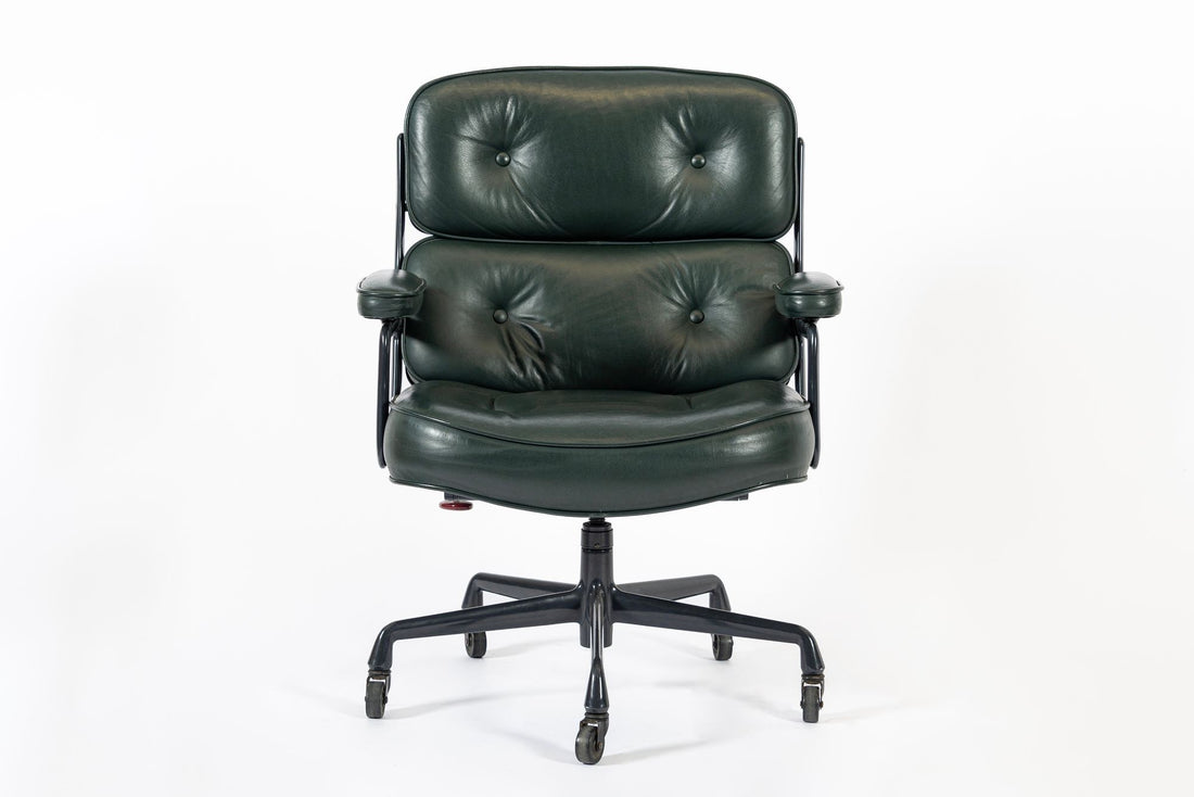 Time Life Green Leather Office Chairs by Eames for Herman Miller, 1996 Set of 4