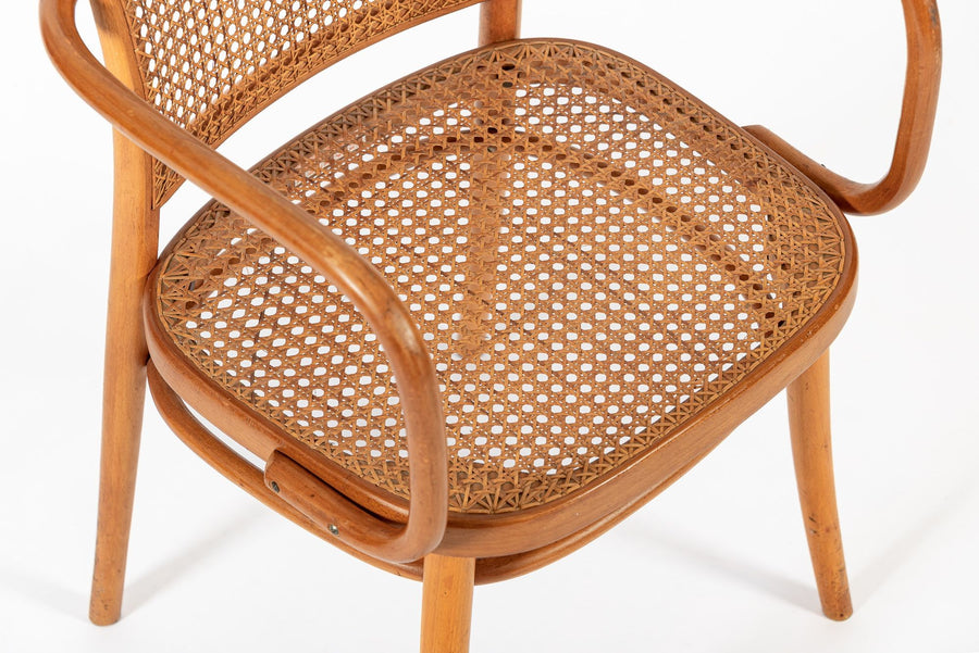Vintage Bent Wood & Wicker Cafe Chairs by Josef Hoffman for Ligna