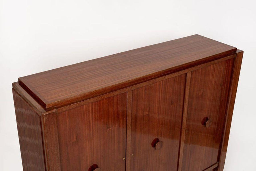 Antique French Art Deco Mahogany Sideboard Cabinet by Andre Sornay