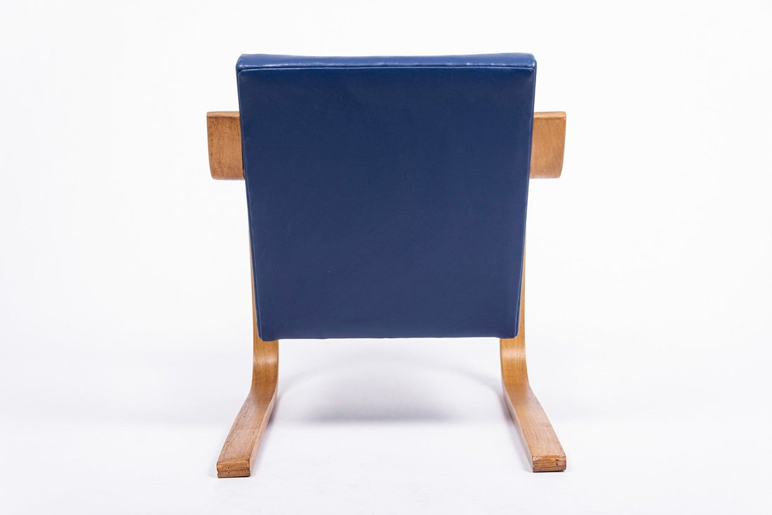 Bauhaus 402 Blue Arm Chair by Alvar Aalto, Made in Finland, 1930s
