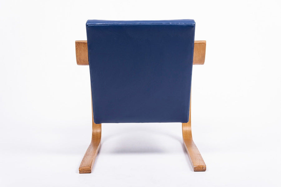 Bauhaus 402 Blue Arm Chair by Alvar Aalto, Made in Finland, 1930s
