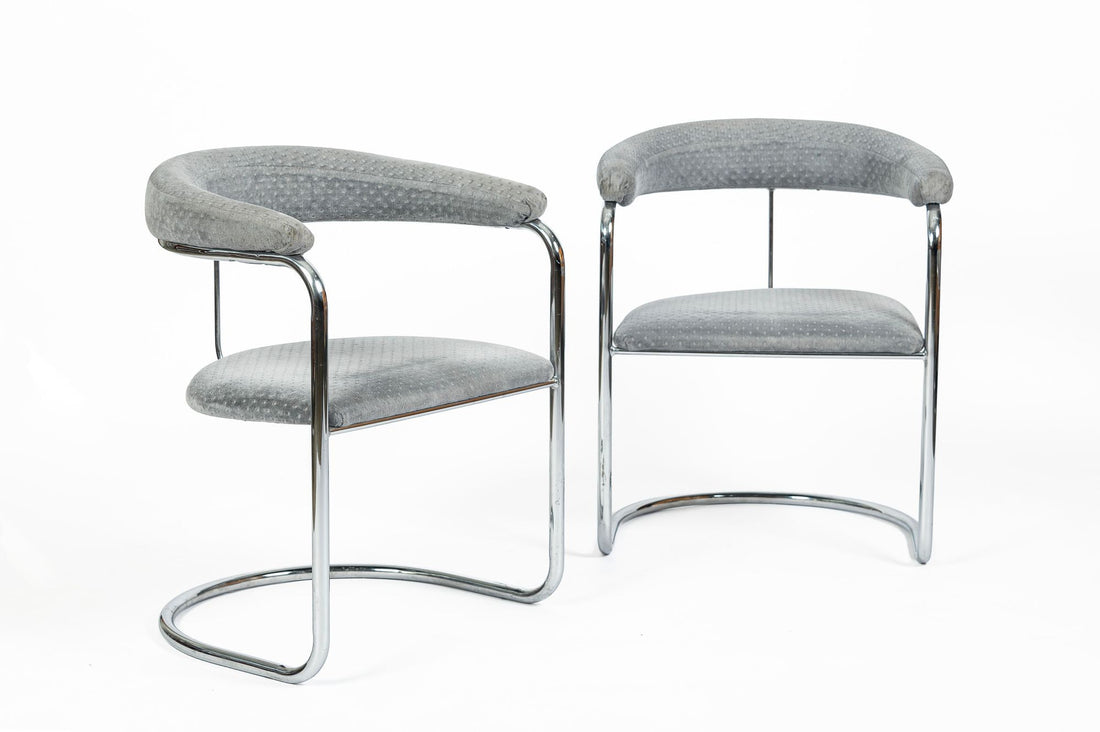Set of 6 Mid-Century Modern SS33 Chrome Dining Chairs by Anton Lorenz for Thonet, 1970s