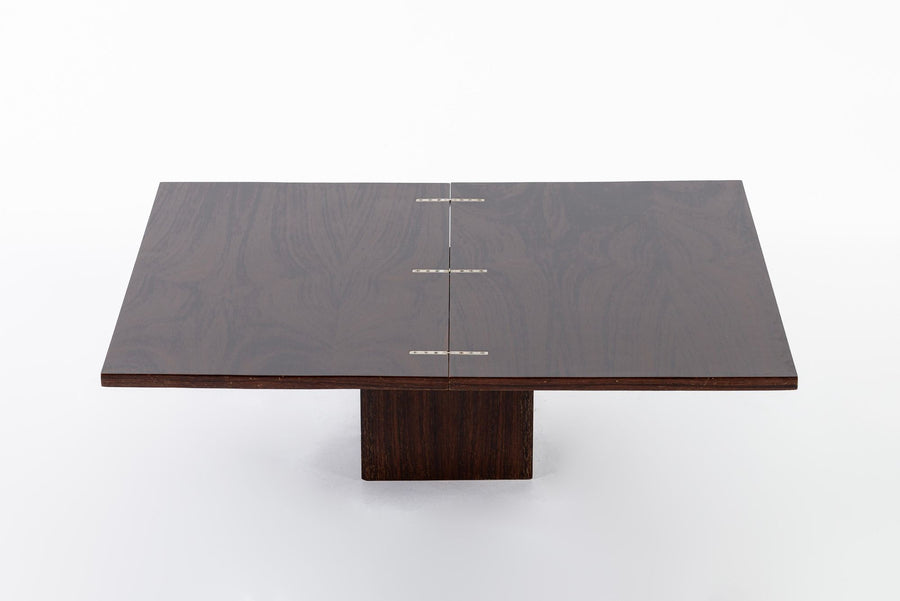 Antique French Art Deco Folding Wood Coffee Table by Francisque Chaleyssin (Attr) 1930s