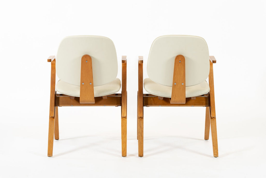 Mid Century Plywood Arm Chairs by Joe Atkinson for Thonet