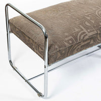 Antique Hoffmann Bauhaus Daybed Bench for Howell, Art Deco Chrome Tubular Steel Bench, 1940s