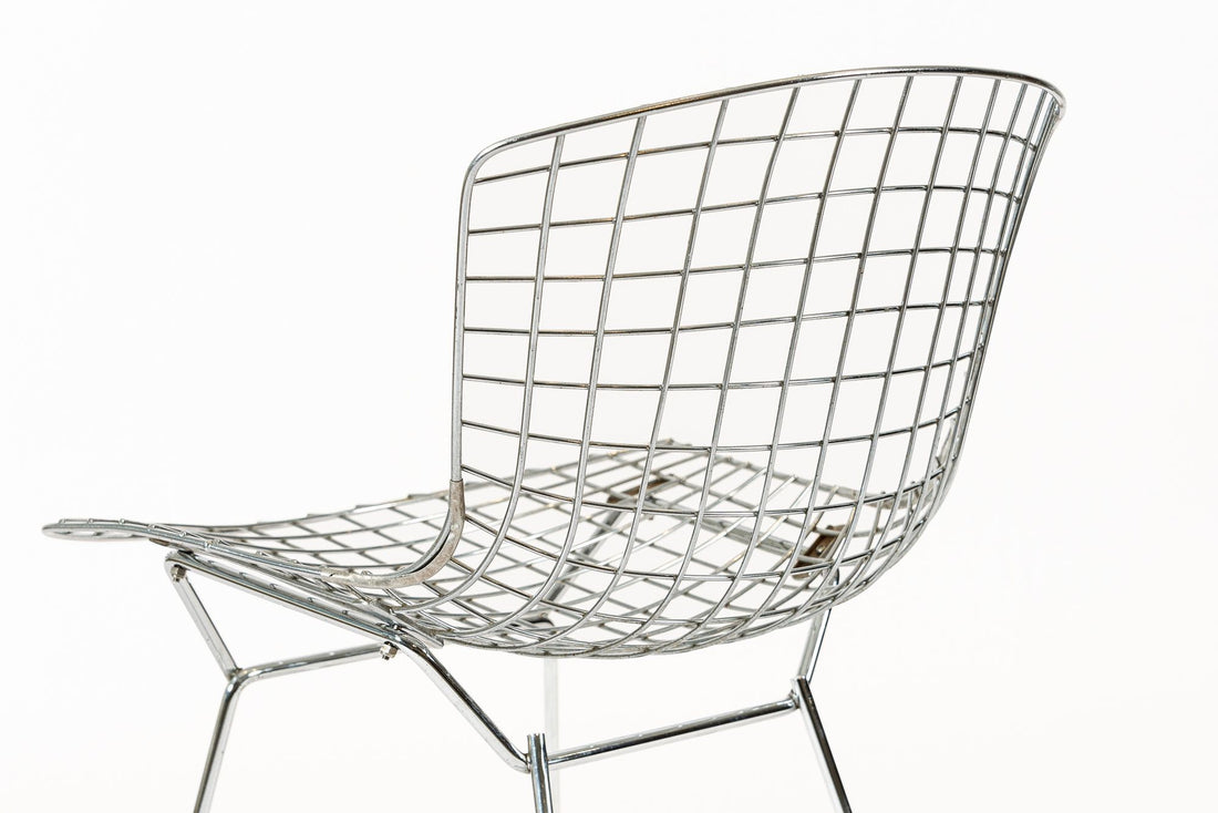 Mid Century Modern Silver Wire Dining Side Chairs by Harry Bertoia for Knoll