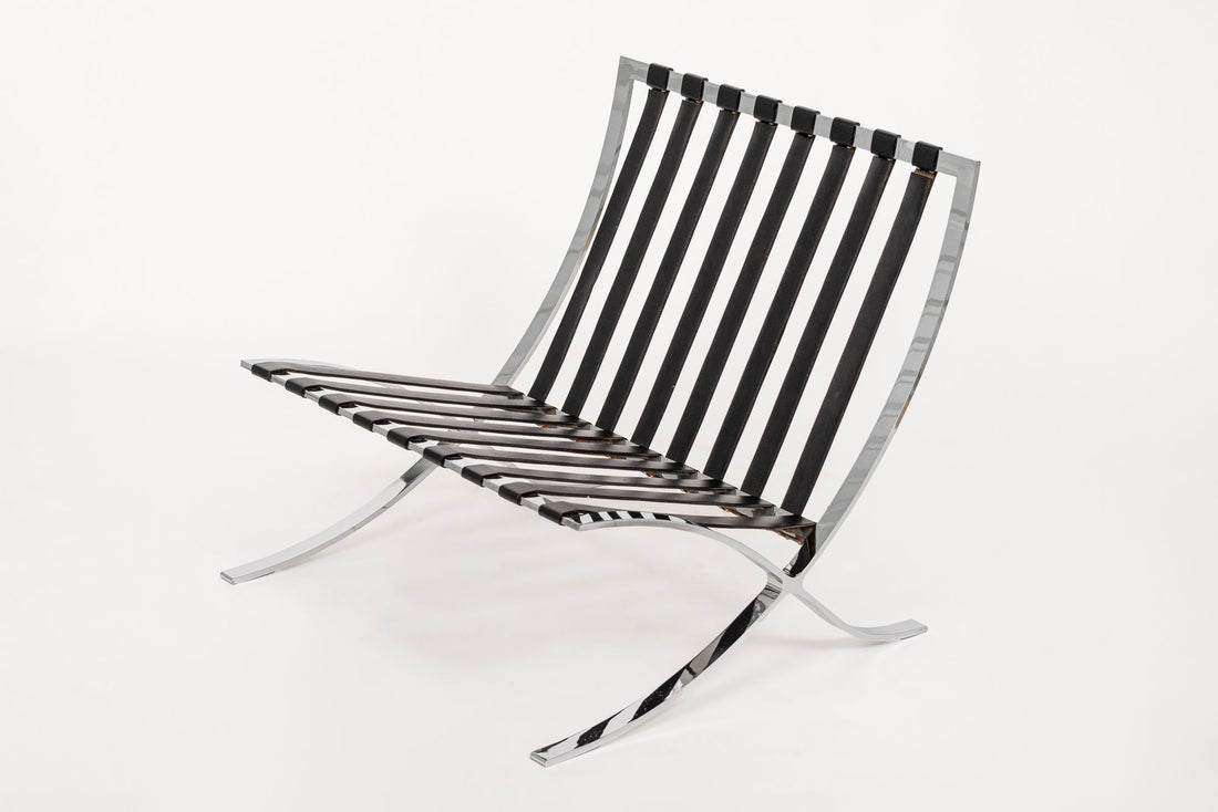 Mid Century Black Barcelona Chair by Mies van der Rohe for Knoll