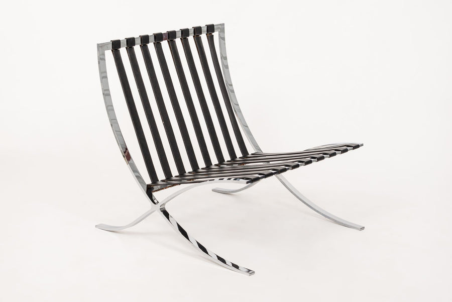 Mid Century Black Barcelona Chair by Mies van der Rohe for Knoll