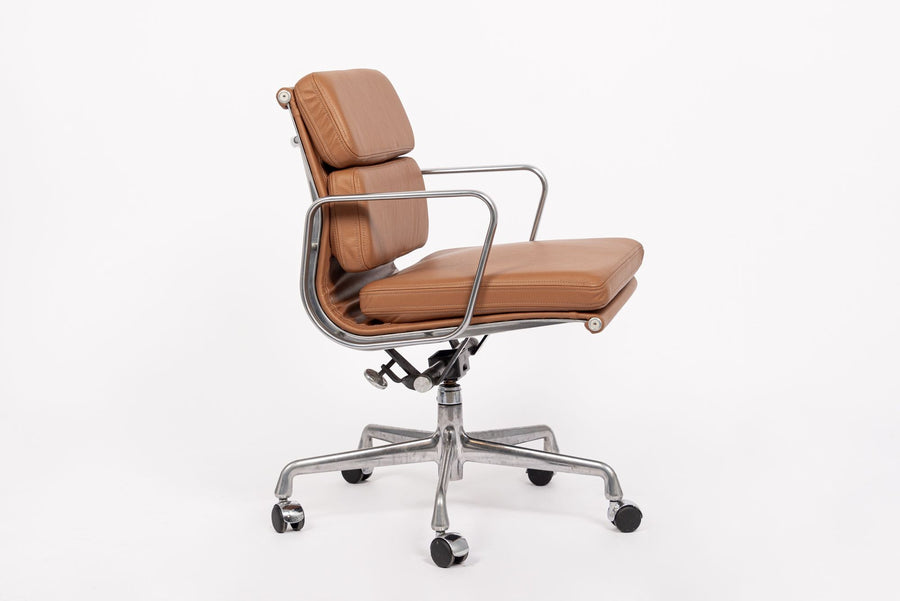 Eames Herman Miller Brown Leather Desk Chair Soft Pad 2000s