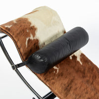 Vintage Cassina LC4 Cowhide Leather Chaise Lounge Chair by Le Corbusier 1960s