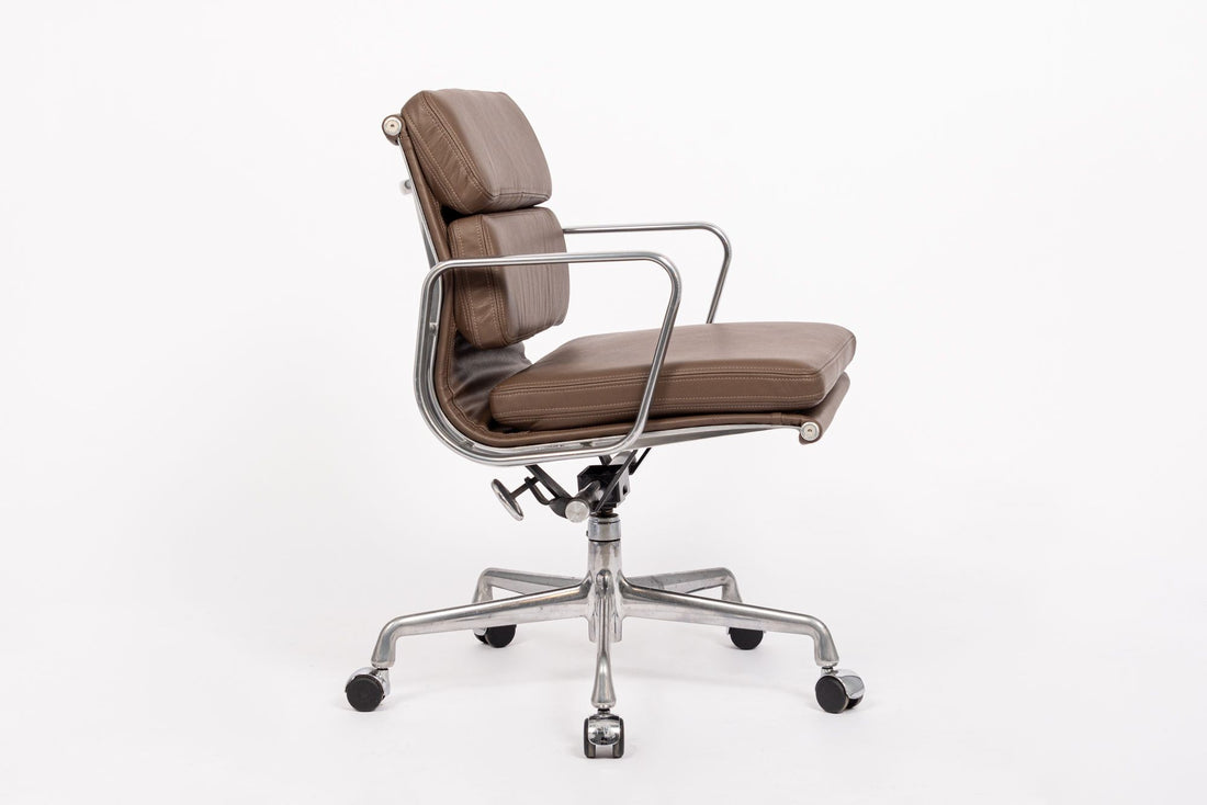 Eames for Herman Miller Brown Leather Office Chair Soft Pad 2000s