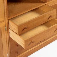 Danish Modern Oak Modular Wall Unit, Mid Century Bookcase Display Cabinet