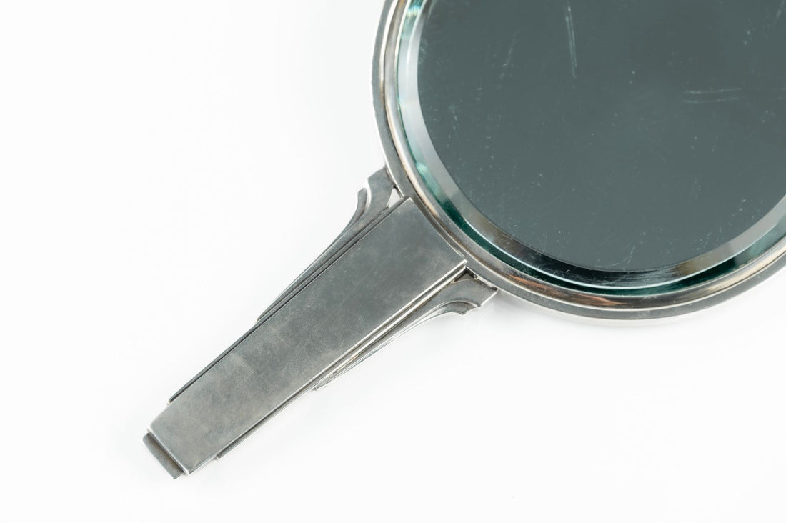 Georg Jensen Sterling Silver and Ebony Hand Mirror No. 224 by Harald Nielsen, Denmark c. 1930