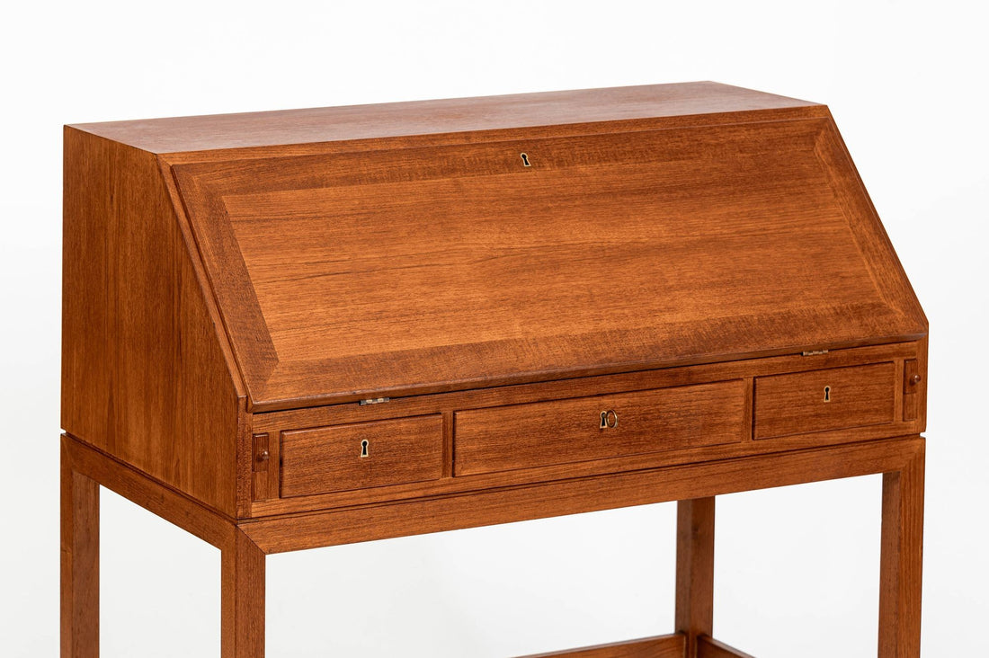 Danish Mid-Century Modern Teak Dropdown Secretary Desk, 1960s