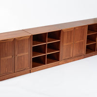 Danish Modern Modular Bookshelf Cabinet System in Teak Wood