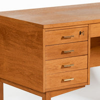 Mid Century Danish Modern Oak Wood Writing Desk 1960s