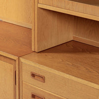 Mid Century Danish Oak Wood Shelving & Display Cabinets by Poul Hundevad