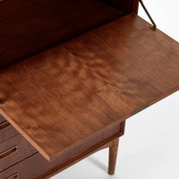 Mid-Century Danish Modern Teak Secretary Desk or Bar Cabinet Made in Denmark 1960s