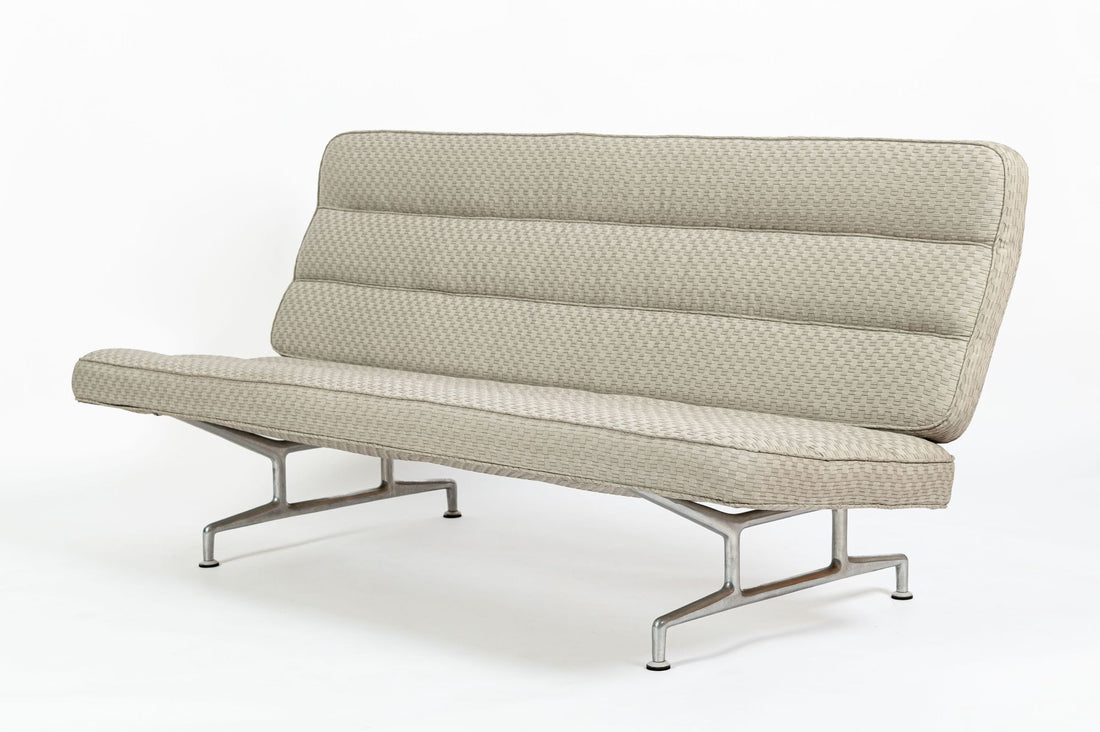 Vintage Mid-Century Modern Eames Model 3473 Tan Sofa for Herman Miller, 1960s