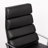 Eames Herman Miller Black Leather Soft Pad Office Lounge Chair