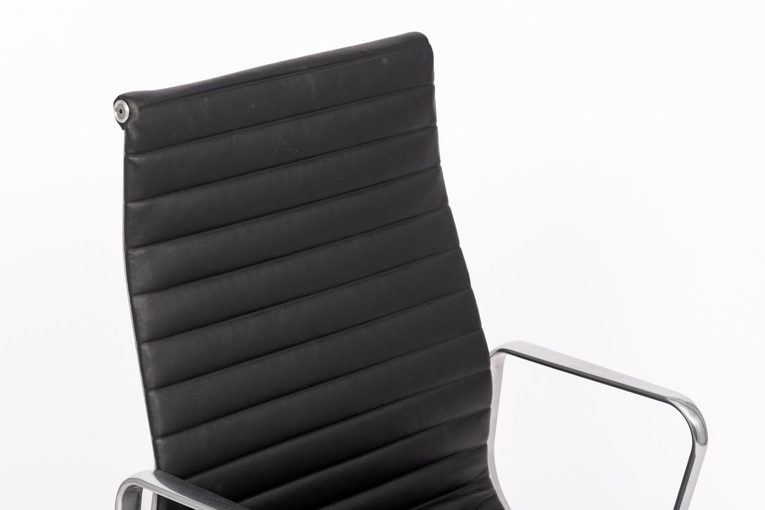 Eames Herman Miller Tall Black Leather Desk Chair Executive Thin Pad