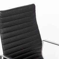 Eames Herman Miller Tall Black Leather Desk Chair Executive Thin Pad