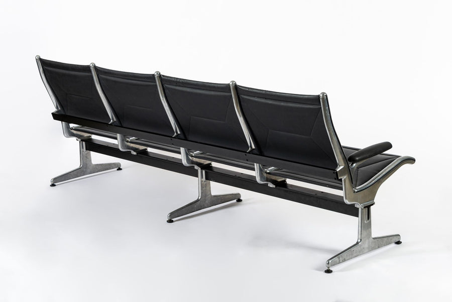 Mid Century Eames for Herman Miller Black Tandem Sling Seating 1990s