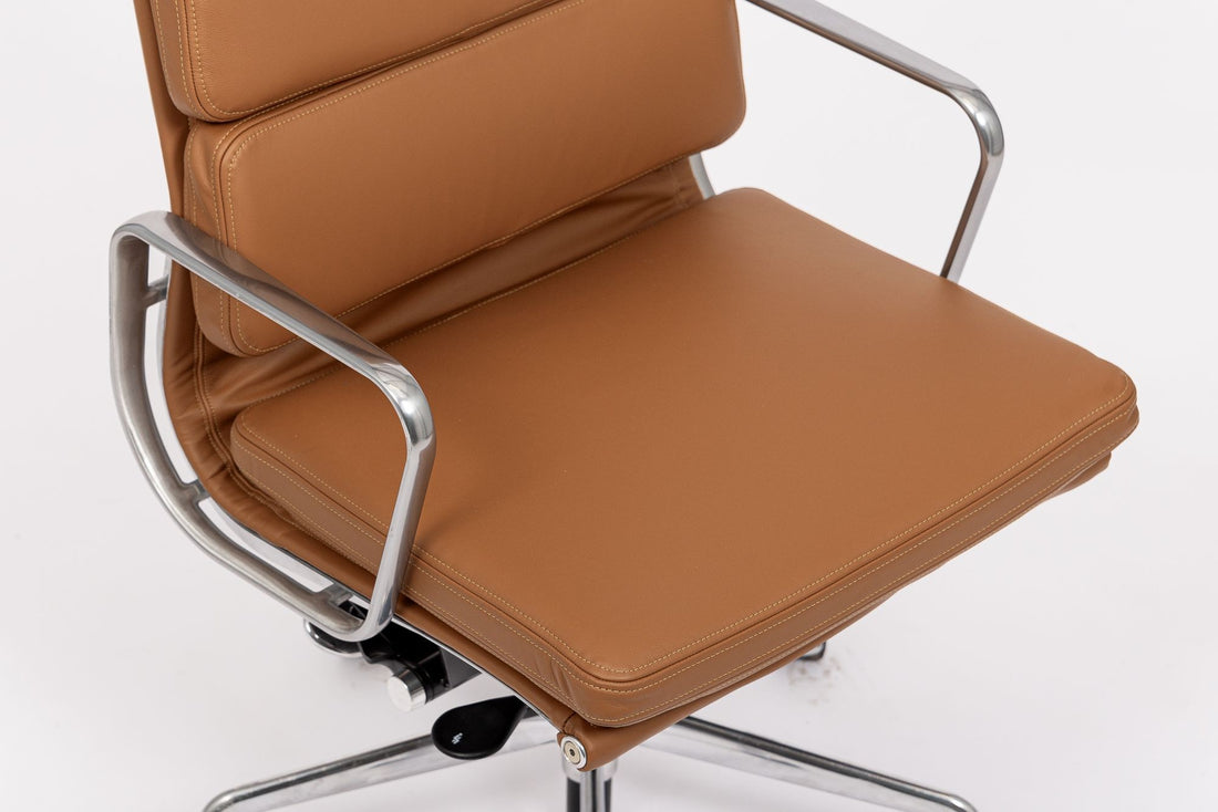 Herman Miller Eames Tall Brown Leather Desk Chair Soft Pad