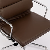 Herman Miller Eames Tall Dark Brown Leather Desk Chair Soft Pad