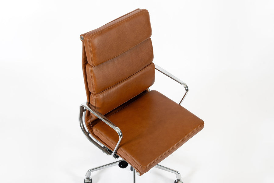 Herman Miller Eames Tall Brown Leather Desk Chair Soft Pad