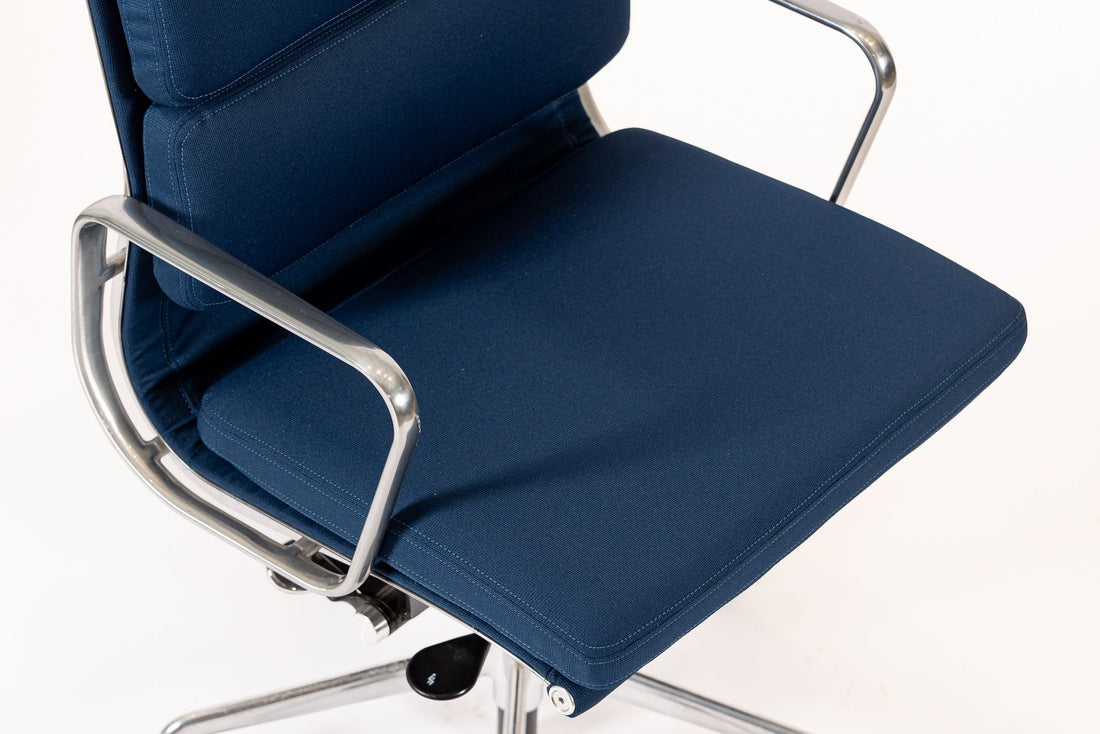 Herman Miller Eames Tall Navy Blue Fabric Desk Chair Soft Pad