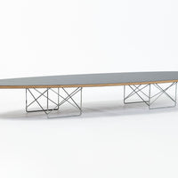 Eames Surfboard ETR Coffee Table for Herman Miller, Black Mid Century Modern Table