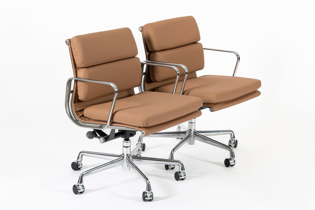 Eames for Herman Miller Aluminum Group Office Chairs in Schumacher VEGAN Leather