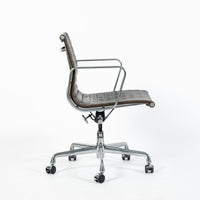 Eames Herman Miller Aluminum Group Thin Pad Brown Leather Office Chair, 2008