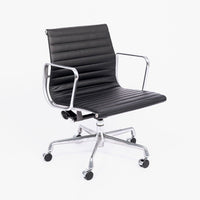 Eames for Herman Miller Black Leather Desk Chairs Thin Pad