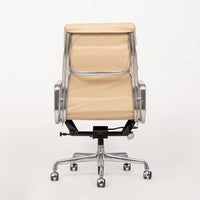 Eames Herman Miller Tall Cream Leather Office Chair Aluminum Group